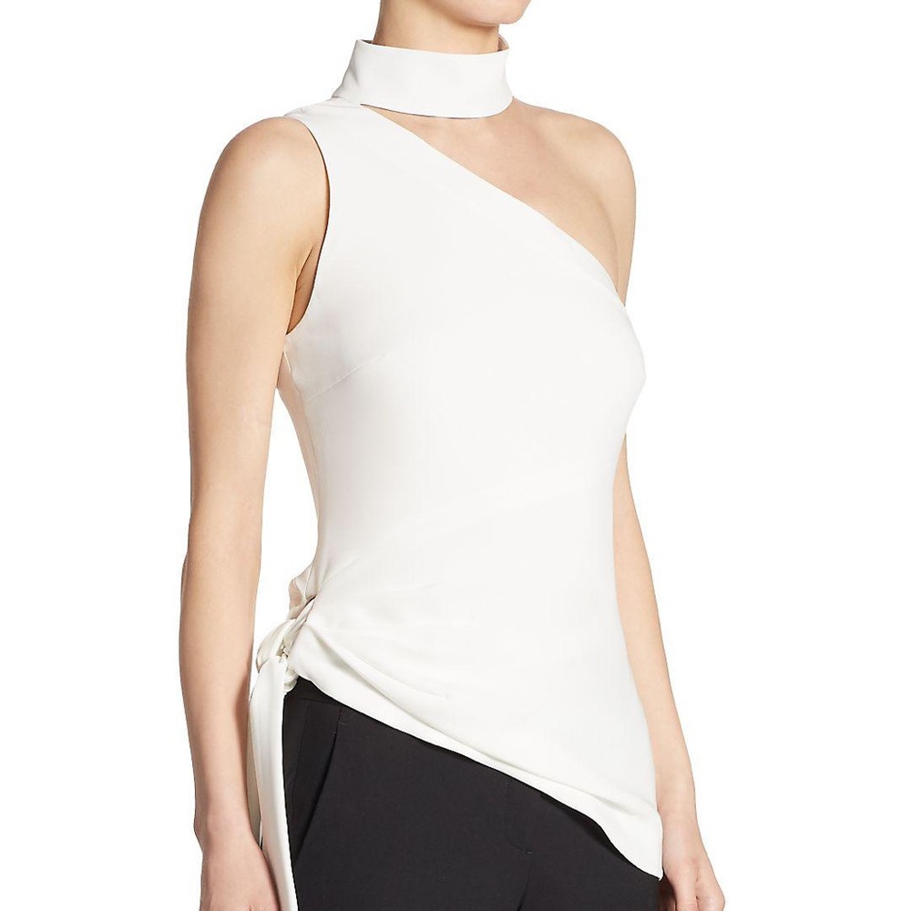 Cinq à Sept, Leah One-Shoulder Choker Blouse Small